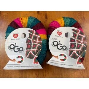 Lot of 2 Red Heart SS O’Go Yarn Jeweltone Acrylic 4 Medium 236 yd Discontinued